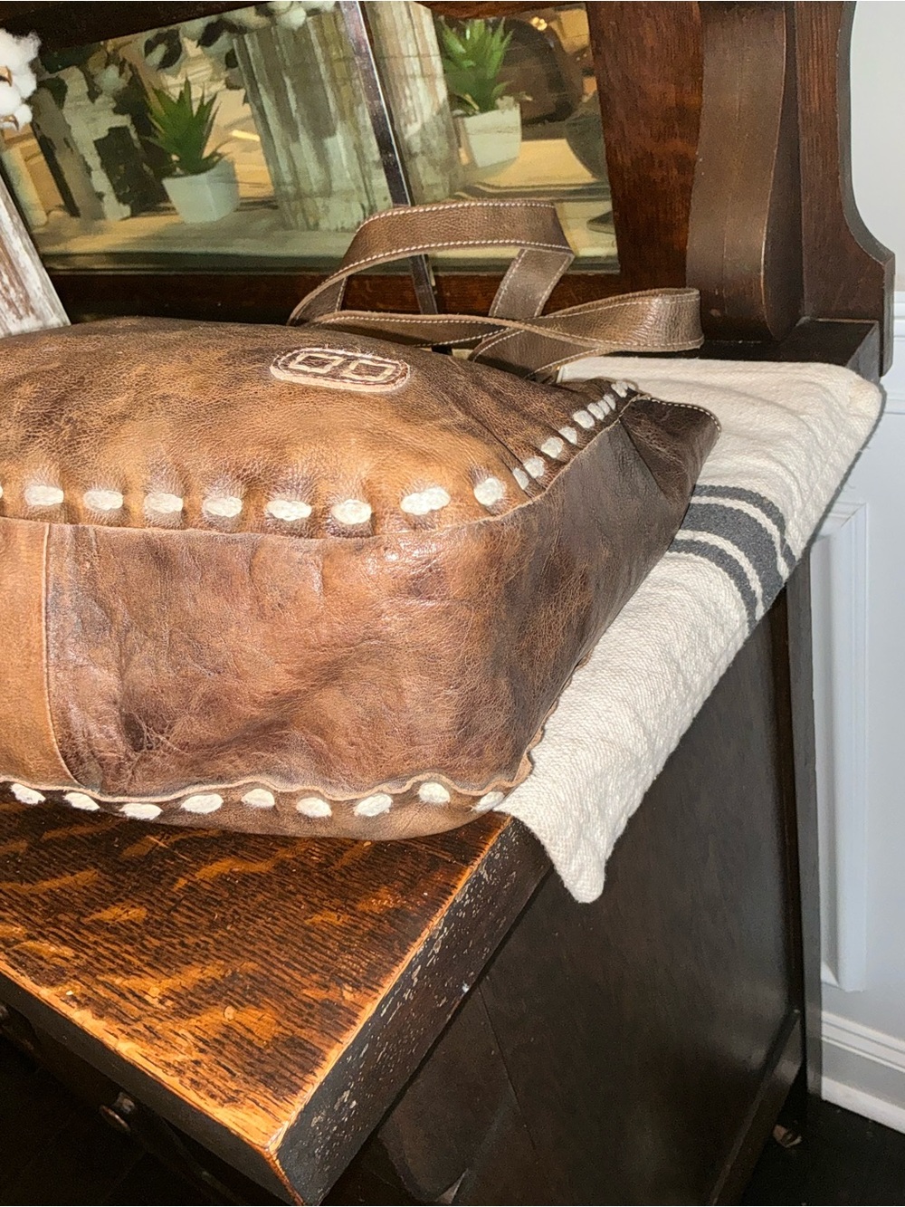 Bed Stu Leather Stevie Tote Shoulder Bag Brown Teak Rustic Retail $275 - Picture 9 of 13